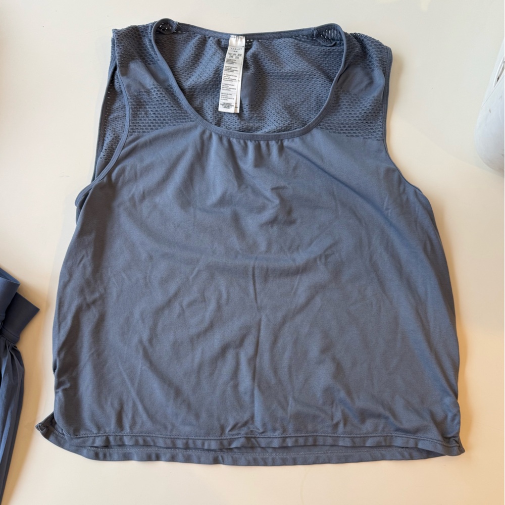 Varley slate blue top
